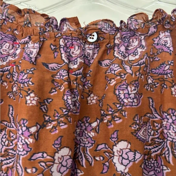 XiRENA Purple and Brown Floral Blouse - Picture 6 of 6